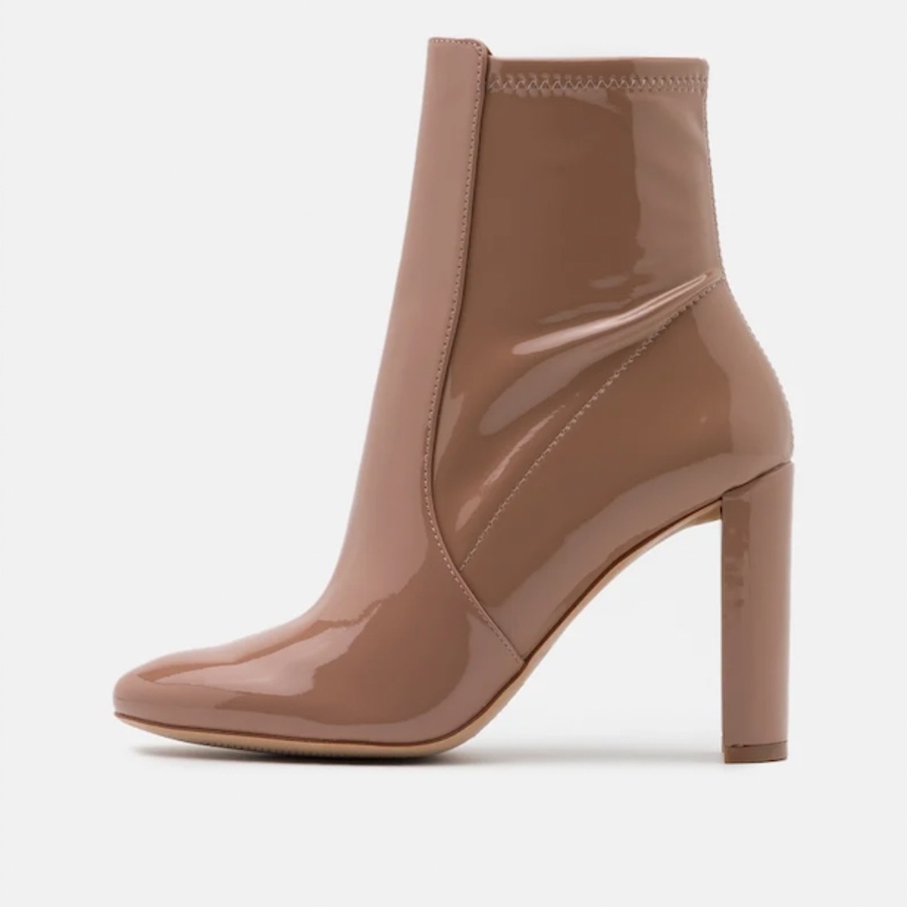 Nude patent faux leather aldo boots